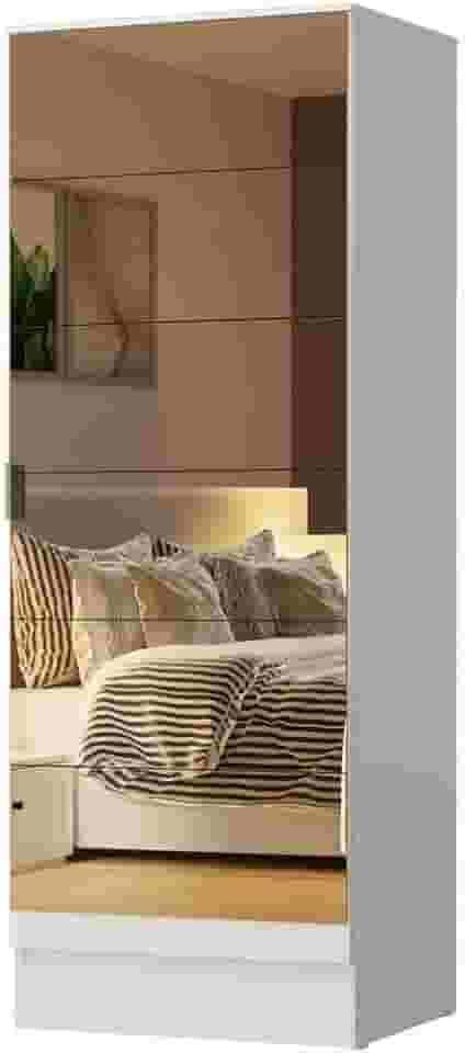 Sapateira Armário Multiúso Madesa Isis 1 Porta com Espelhos - Branco