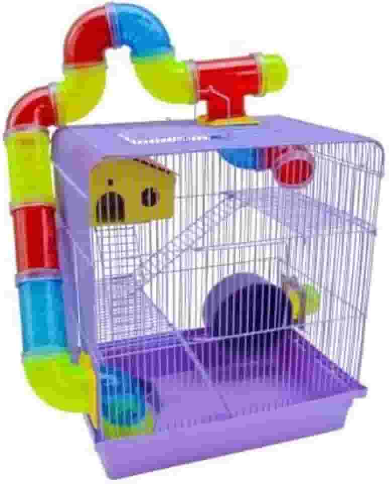 Gaiola Hamster Super Luxo Labirinto 3 Andares Roxo