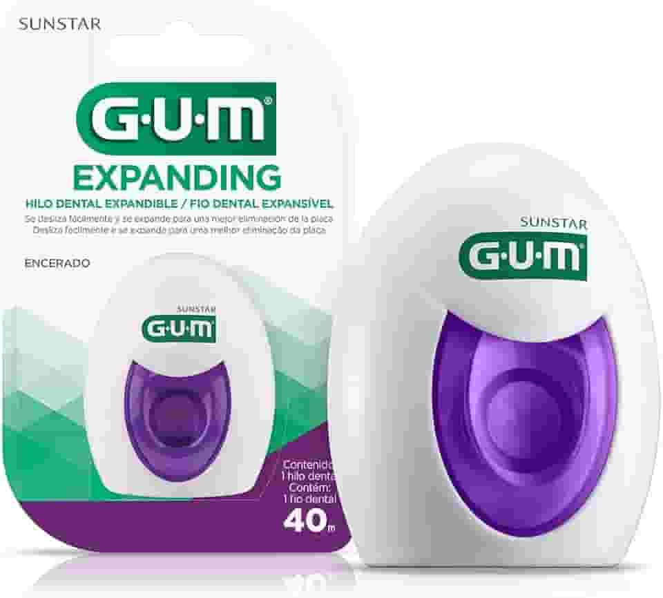 Fio Dental GUM Expanding, Fio expansível, para limpeza interdental, 40 metros, Gum