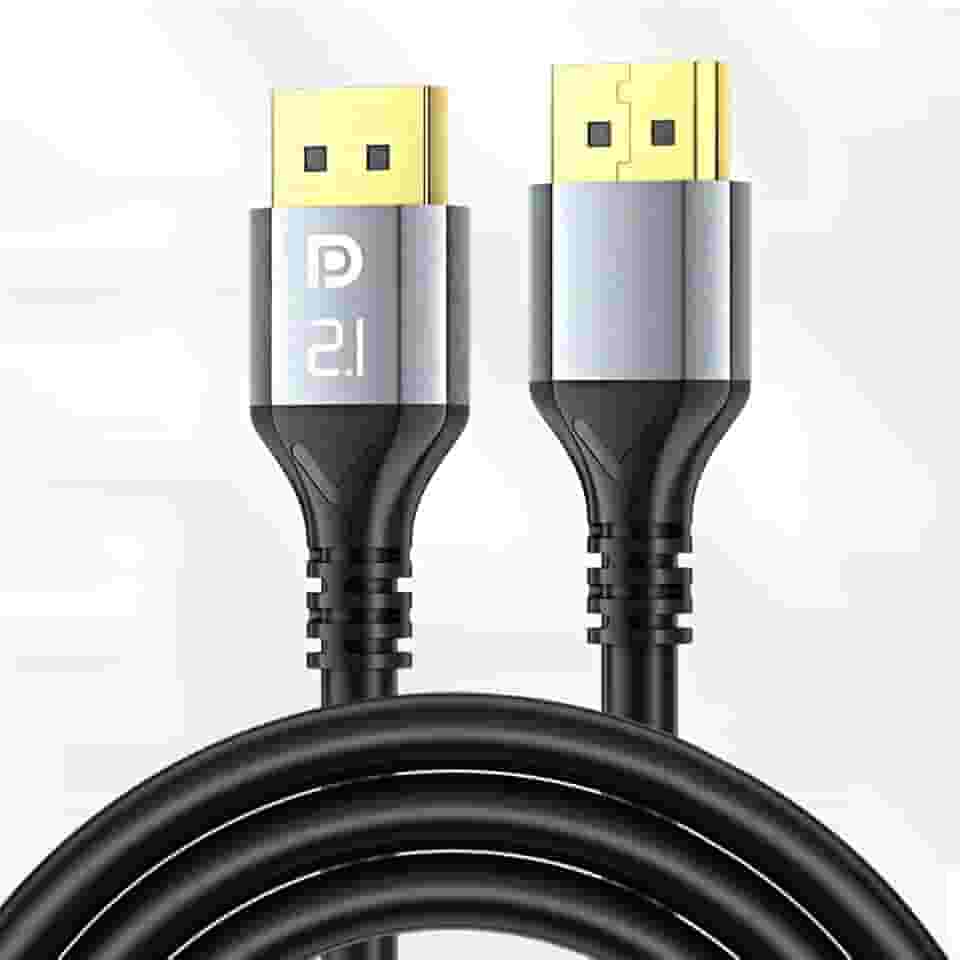 Cabo DisplayPort 16K, cabo DP 2.1 de 2 m, [16K @60Hz, 8K @120Hz, 4K @240Hz], cabo de porta de exibição de alta velocidade, suporte HDR10, HDCP, DSC 1.2a, para 4090, 7900Graphics/PC/TV/monitor de jogos
