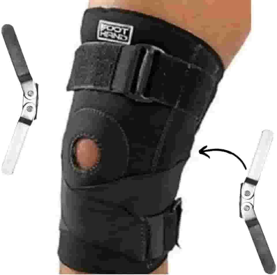 Joelheira Ortopédica Articulada com Cintas Cruzadas e Dobradiças Metálicas (G(39-43) cm)