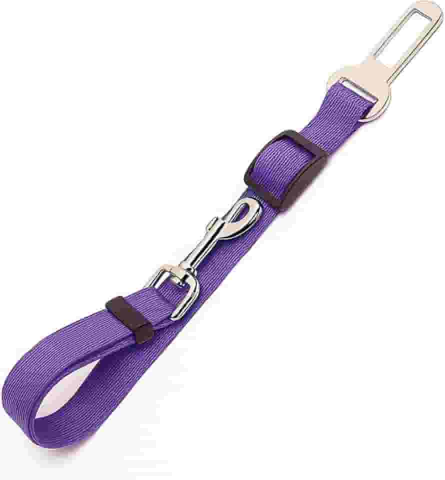 Cinto de Segurança Universal para Cachorro Gato Pet Ajustável com Mosquetão Passeio Seguro (Roxo)