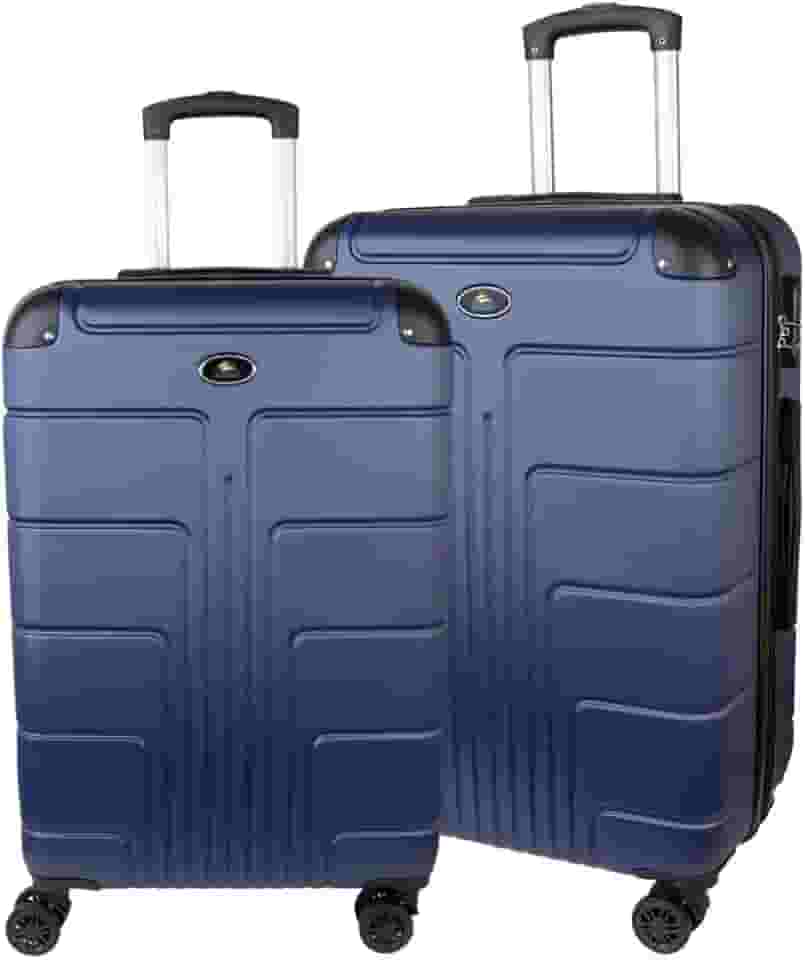 Kit de Malas de Viagem de Bordo Rodas 360° Fibra Rígida Expansível com cadeado embarcado. (Azul)