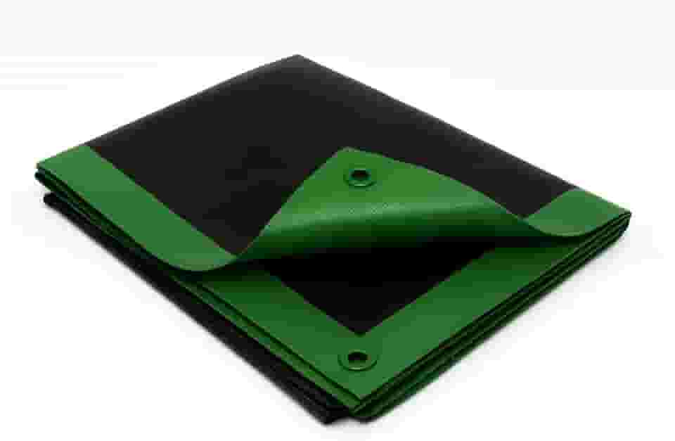 Lona PVC Emborrachada para Caminhão, Verde e Preta, Antichamas, 3x4 Metros, 500 Micras, Cobertura Vinil
