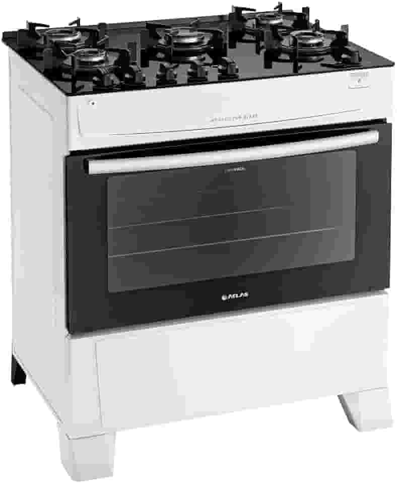 Fogão Atlas 5 Bocas Mônaco Top Glass Com Acendimento Automático