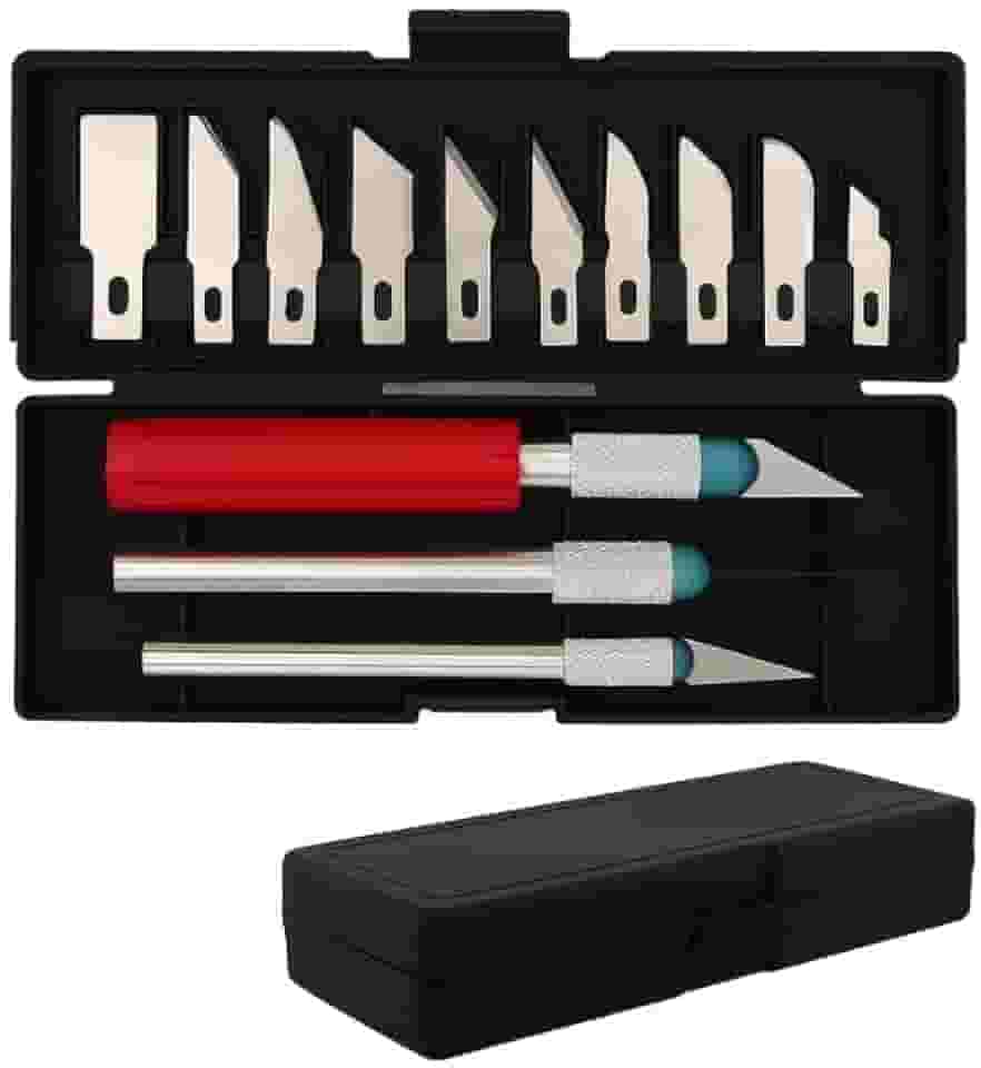 Kit de Estiletes de Precisão para Artesanato | 13 Peças com Cabo de Alumínio e Lâminas Extras | Corte Fino para Papel, EVA e DIY