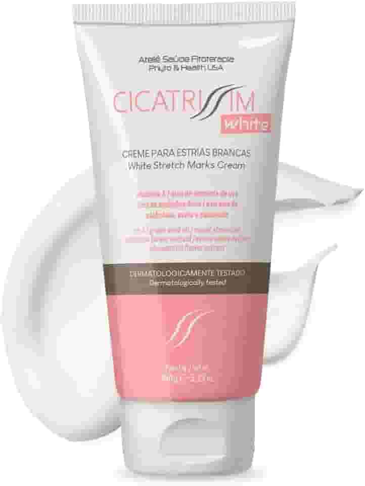 Cicatrissim White Creme Para Estrias Brancas e Antigas - Suaviza Estrias, Uniformiza e Firma a Pele - Todos os Tipos de Pele - 150g