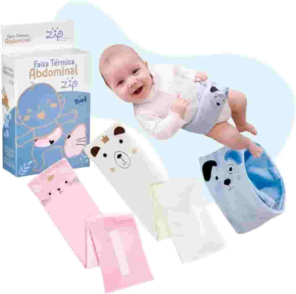 Kit Faixa Térmica para Cólica de Bebê com Ervas Naturais com 2 Bolsas de Ervas, Rosa