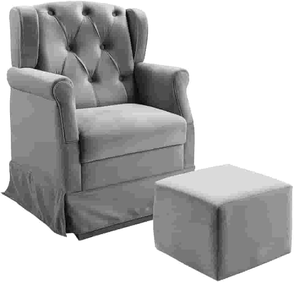 Poltrona de Amamentação Ternura Balanço + Puff - Veludo