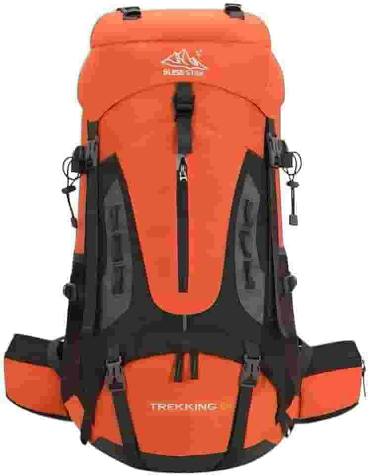 Mochila Cargueira de Trilha Trekking 60L Múltiplos Compartimentos Sistema de Ventilação Ideal para Camping Montanhismo Viagem Esportes Impermeavel
