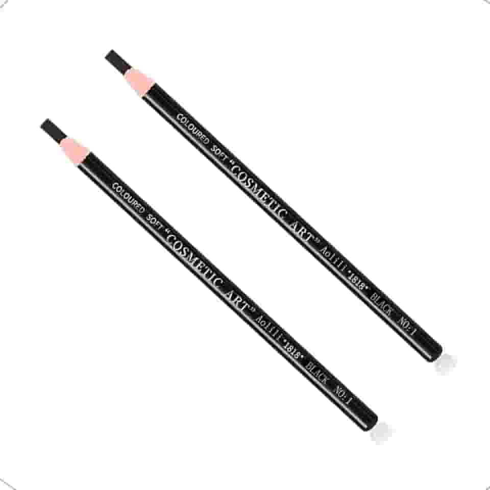 Kit 2 Lápis Dermatográfico Preto Para Design Sobrancelha Micropigmentação