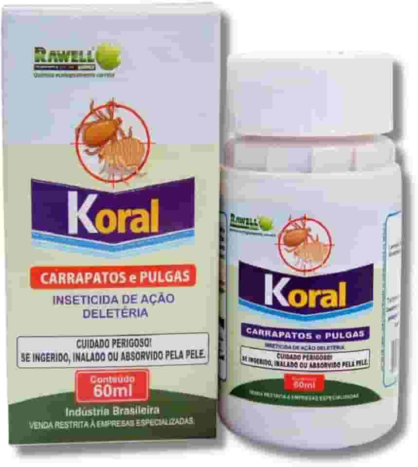 Remédio pra Carrapato e Pulgas Koral 60ml Sem Cheiro e Cor