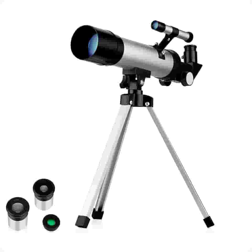 Telescópio Astronômico Luneta F36050 com Tripé Estável | Kit Premium Portátil com Lentes 6mm, 20mm e Zoom 1.5x | Ideal para Lua, Estrelas e Observação Terrestre – Gamora LTDA