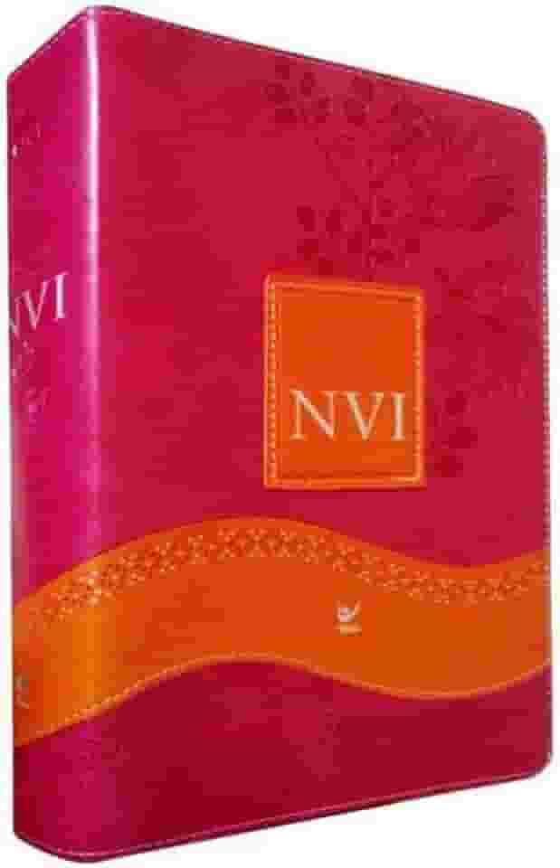 Bíblia de Estudo - Capa Feminina Luxo Rosa e Laranja com Índice