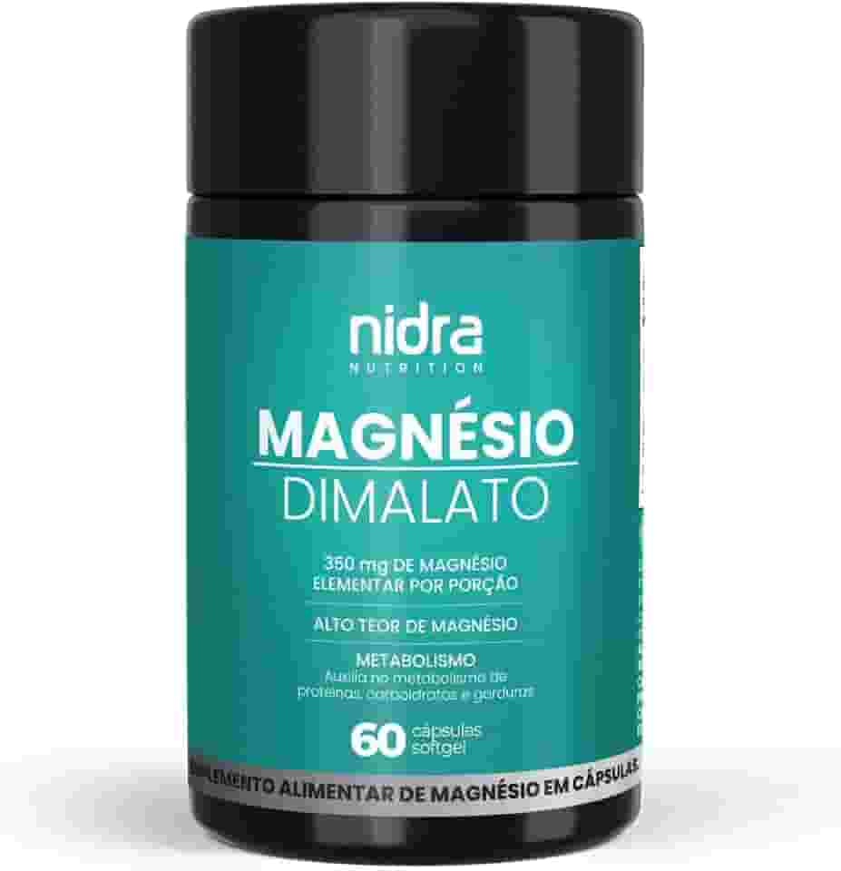 Magnésio Dimalato Premium | 60 Cápsulas Softgel | Nidra Nutrition