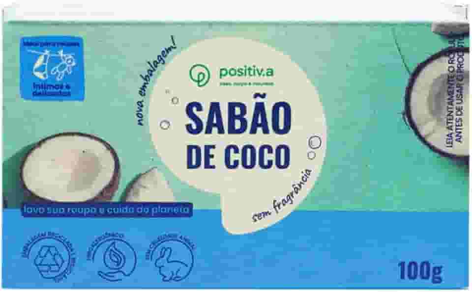 Sabão de Coco em Barra 100g Vegano Sem Fragrância - positiv.a eco
