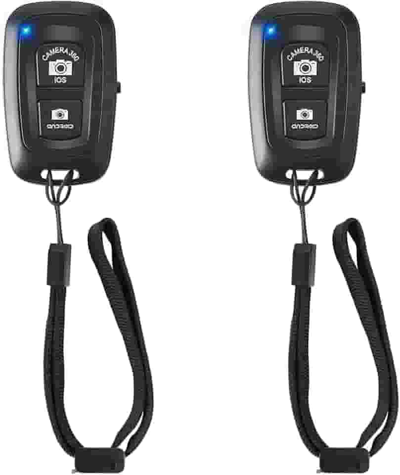 Cliker de celular, controle remoto de câmera (pacote com 2) para fotos e vídeos, obturador remoto de câmera sem fio compatível com iPhone/telefone Android/iPad/tablets com alça de pulso ajustável