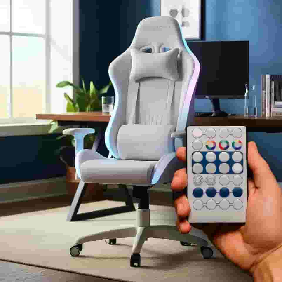 Cadeira Gamer Pluggei Select Zone Frost – RGB, Reclinável, Braços 2D, Encosto até 180°, Controle Remoto e App, 150kg