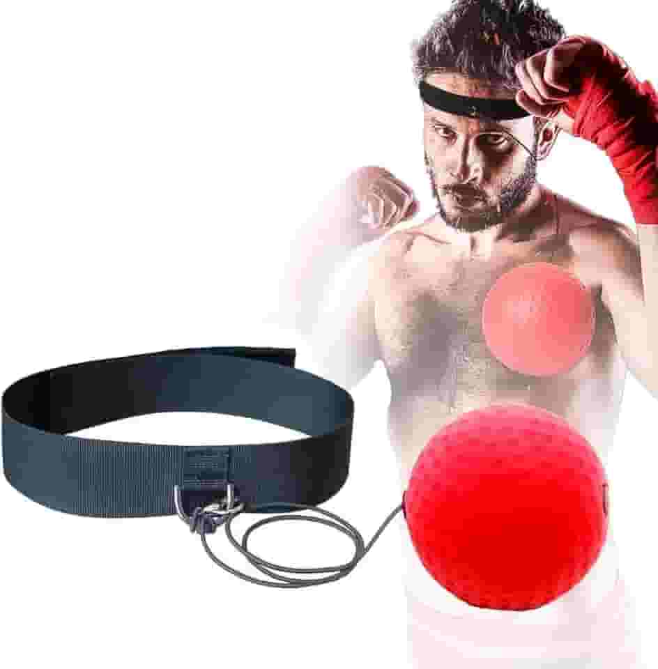 Punching Ball de Reflexo com Faixa de Cabeça Treino de Boxe e Muay Thai Aumente Velocidade Agilidade Coordenação e Precisão Bola de Soco Portátil para Treinamento Diário