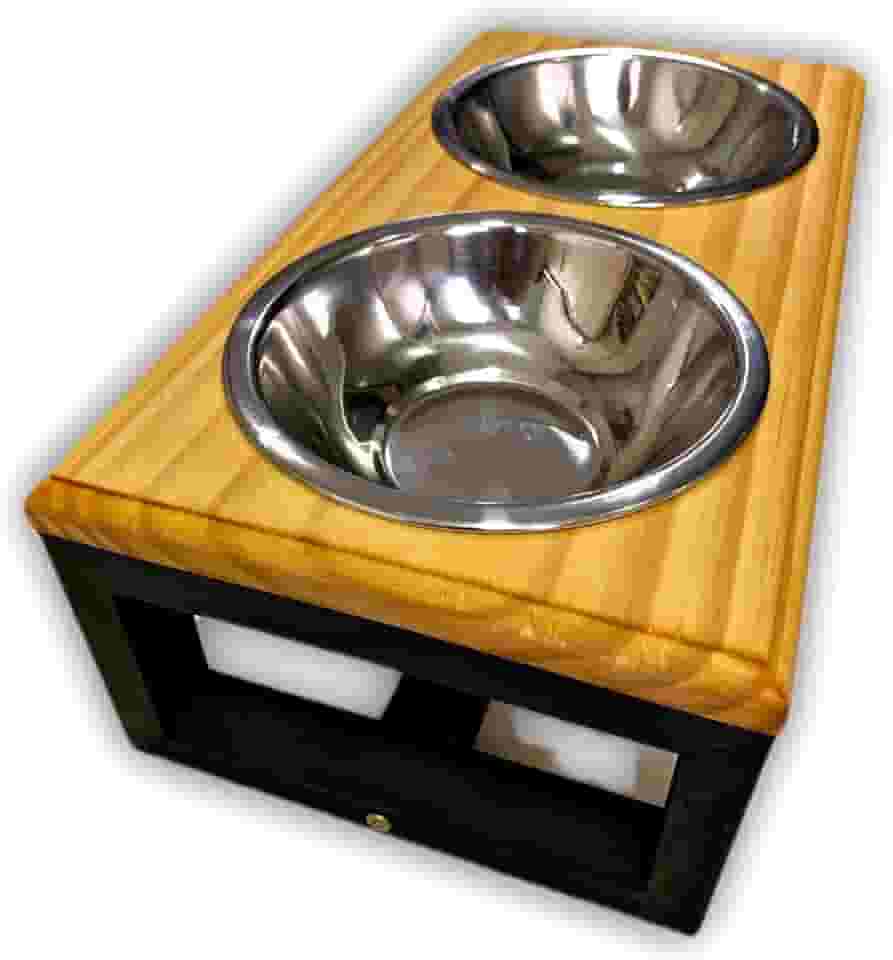 Comedouro Elevado Duplo Para Cães e Gatos - Tamanho P