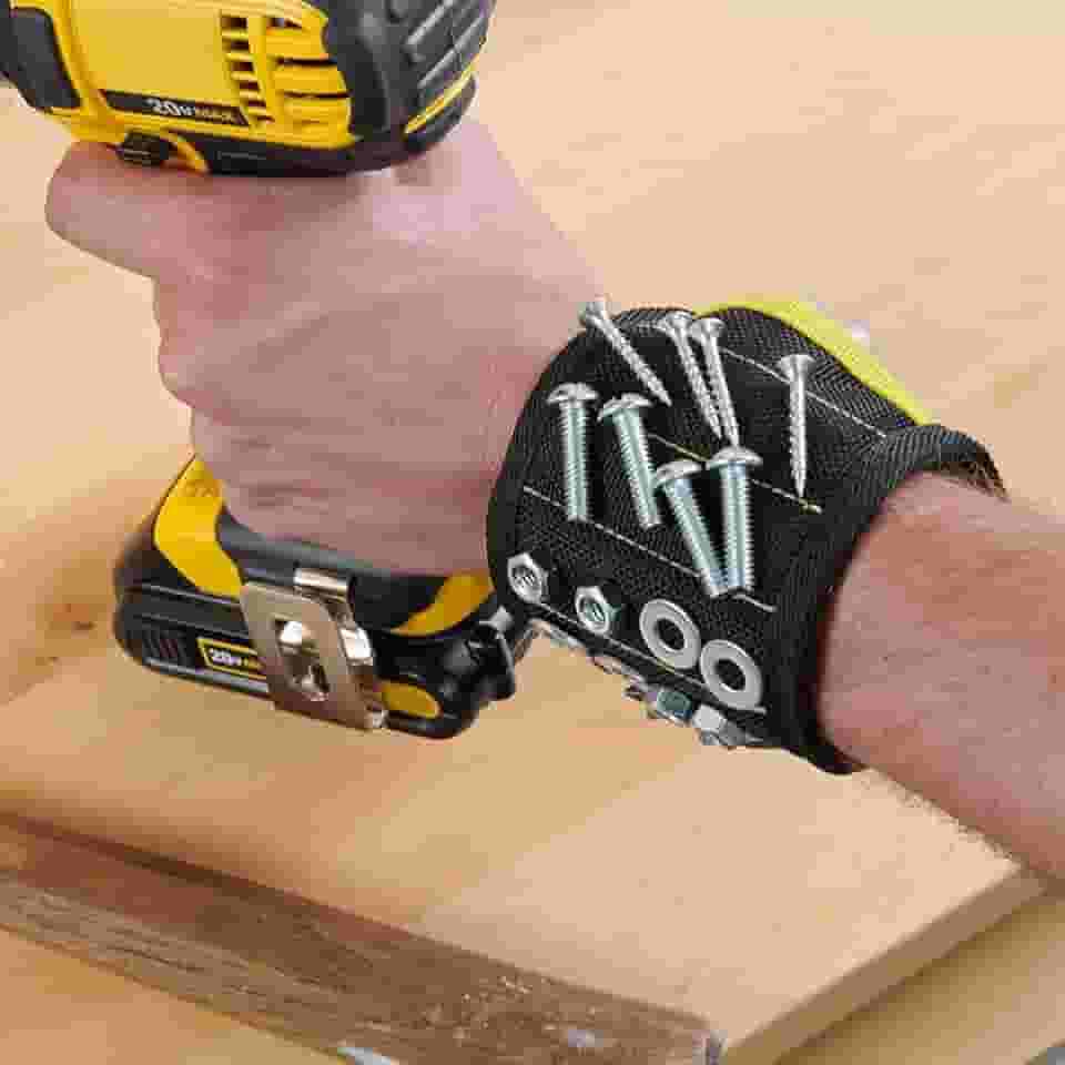 Pulseira magnética para segurar parafusos, pregos, brocas, cinto de ferramentas ímã presente de pulso para pai, marido, avô, faz-tudo, homens, mulheres