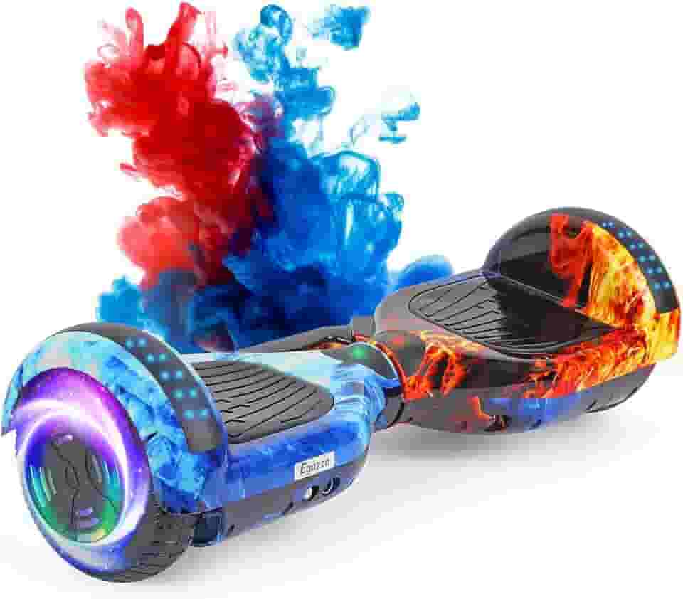 Hoverboard 6,5” com Bluetooth e Iluminação LED, Patinete Elétrico de Equilíbrio para Crianças e Jovens Dança do Gelo e Fogo