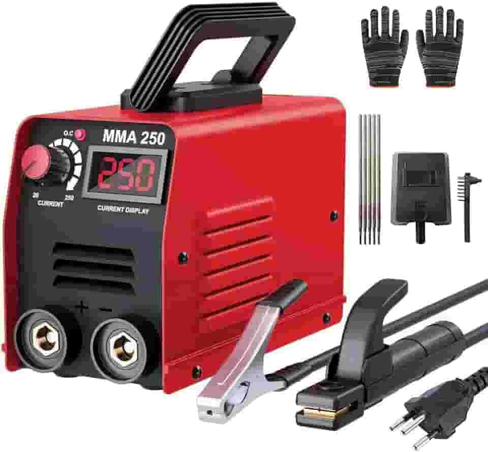 Máquina de Solda Portátil, 250A com Tecnologia IGBT, Soldador Inversor - Ideal para Iniciantes e Profissionais, Reparos Domésticos, Fazendas e Projetos DIY (220, Volts)