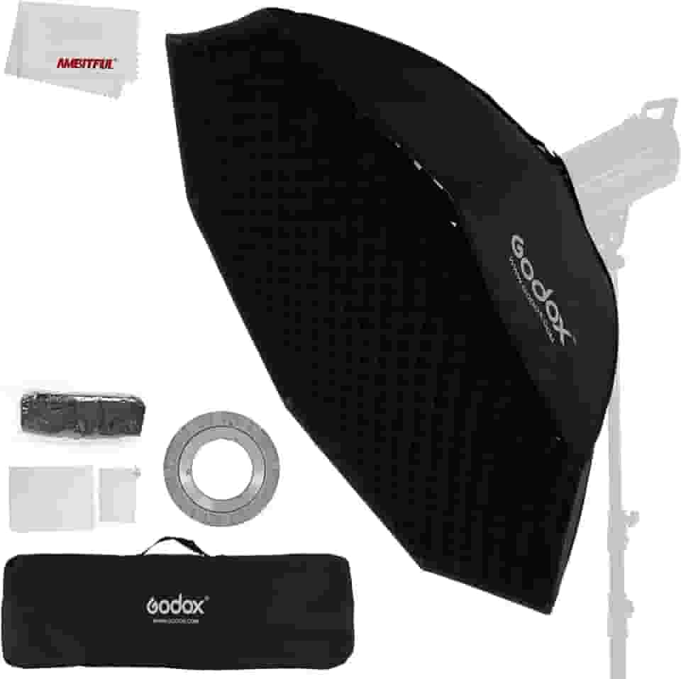 Godox 120 cm 119.4 cm Octagon Honeycomb Grid Softbox Caixa com suporte Bowens (FW120)