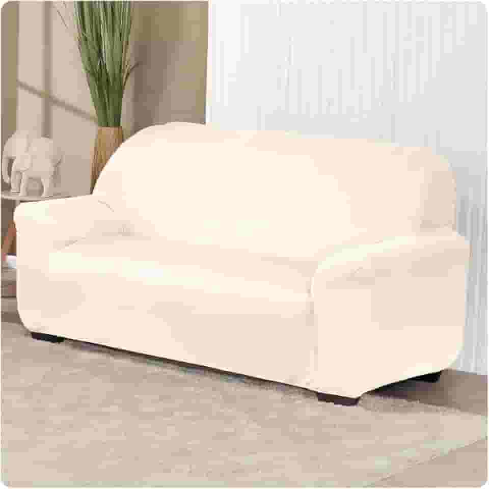 Capa de Sofá 3 Lugares com Elástico Agarradinha em Tecido Malha Gel Cores Diversas (Palha)