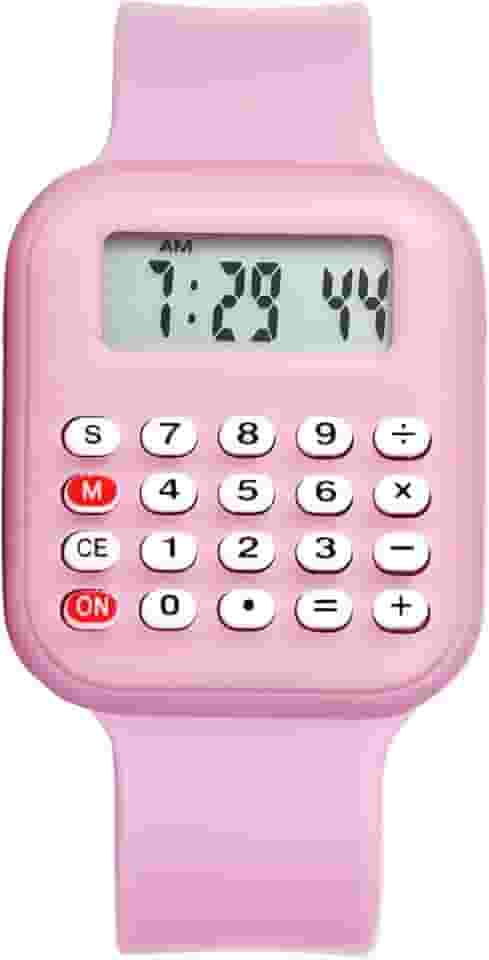 Relógio de pulso digital masculino e feminino: relógio de calculadora multifuncional, cálculo matemático, data, hora, função relógio para estudantes, escritório
