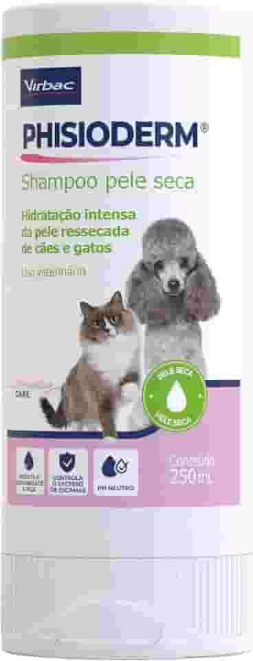 Virbac Phisioderm Shampoo Pele Seca para Cães e Gatos 250 mL