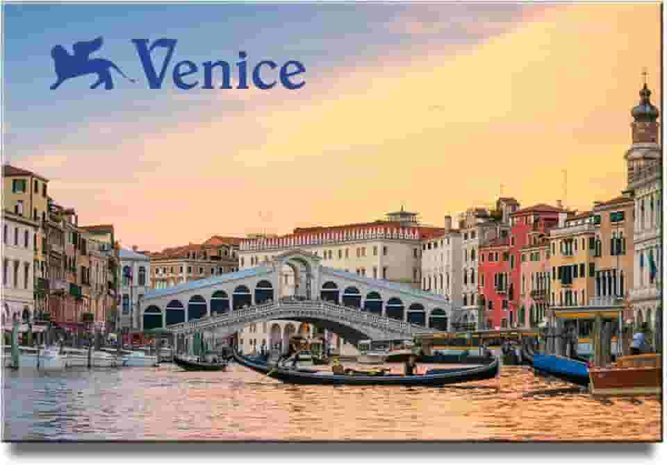 Ímã de geladeira Veneza Itália lembrança de viagem ponte Rialto Grand Canal