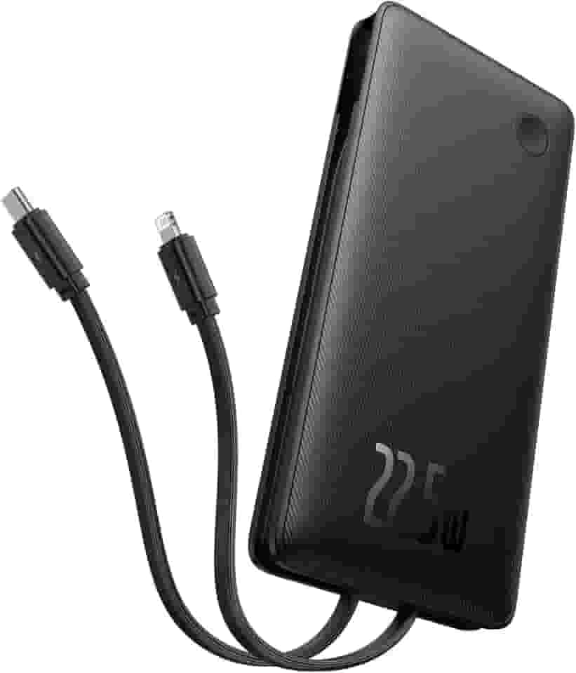 Carregador Portátil Baseus Digital Display Power Bank carregamento rápido 15W/22.5W (Preto 22.5W, 10000, Milliamp Hours)