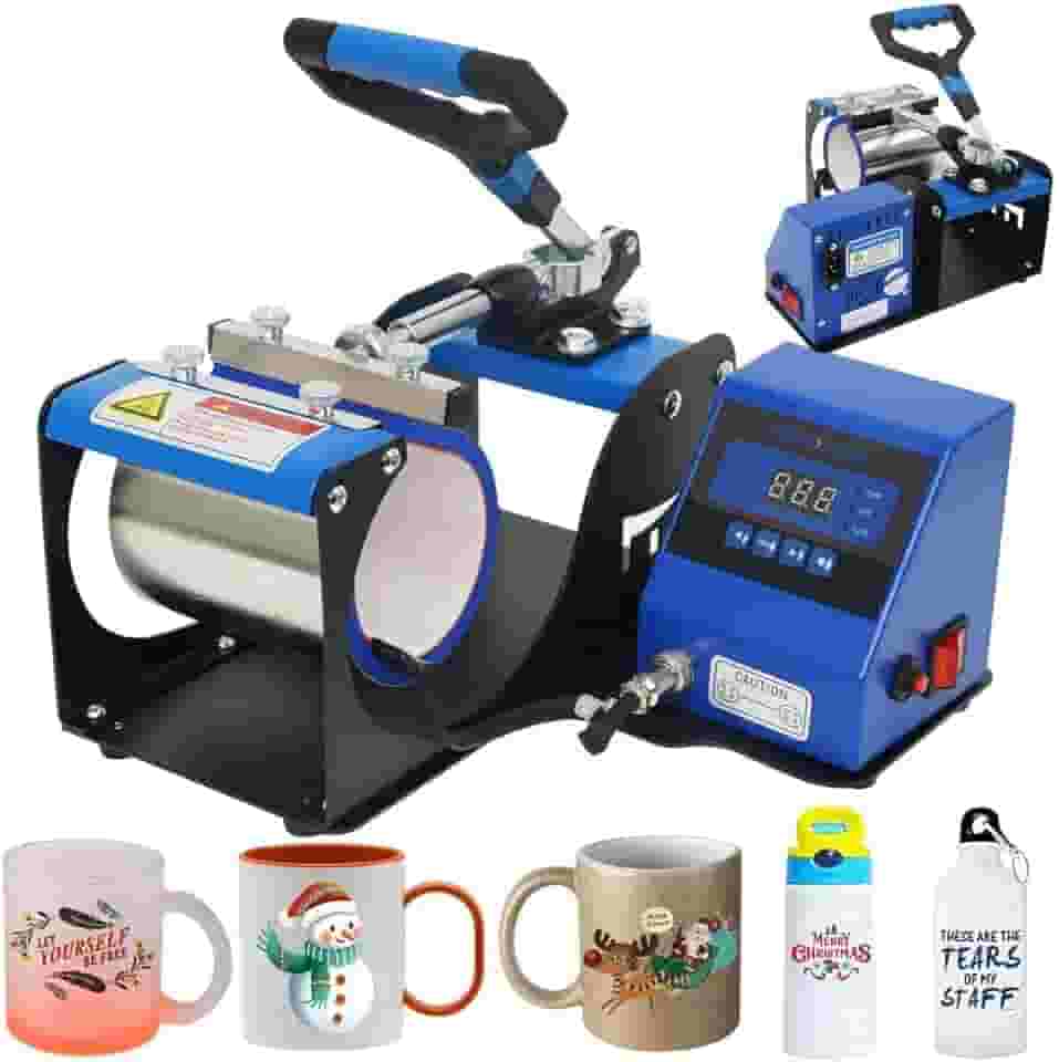 11oz Prensa Térmica De Sublimação Em Caneca Máquina De Prensa De Café Copo De Cerveja Caneca (Azul 110V)