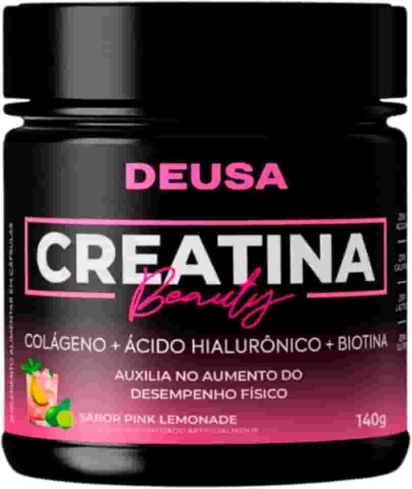 Creatina 100% Pura Monohidratada - DEUSA - 5 em 1, Colágeno, Biotina, Ácido Hialurônico, Creatina Monohidratada para Mulheres