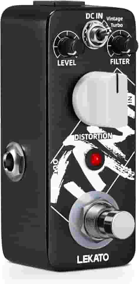 LEKATO Pedal De Distorção Para Guitarra, Analógico Guitarra Elétrica, 2 Modos Solo Vintage E Turbo, Efeito Metal True Bypass Dc 9V