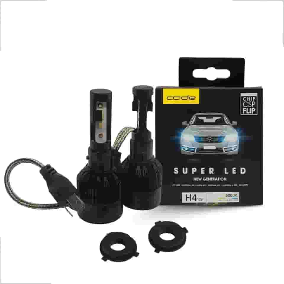 Par Lâmpada Super Led H4 8000k 12v Alto Baixo