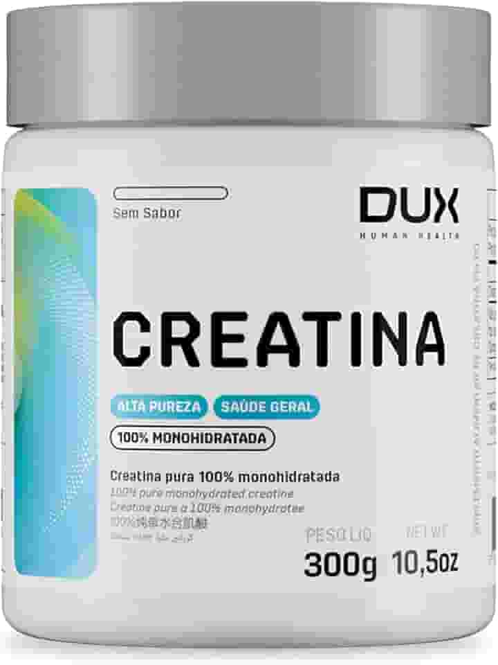 Creatina Monohidratada Sem Sabor - Pote 300g - Suplementação Treino Academia, Ganho Muscular Hipertrofia, Força Energia Resistência, Suplementos Naturais - DUX HUMAN HEALTH