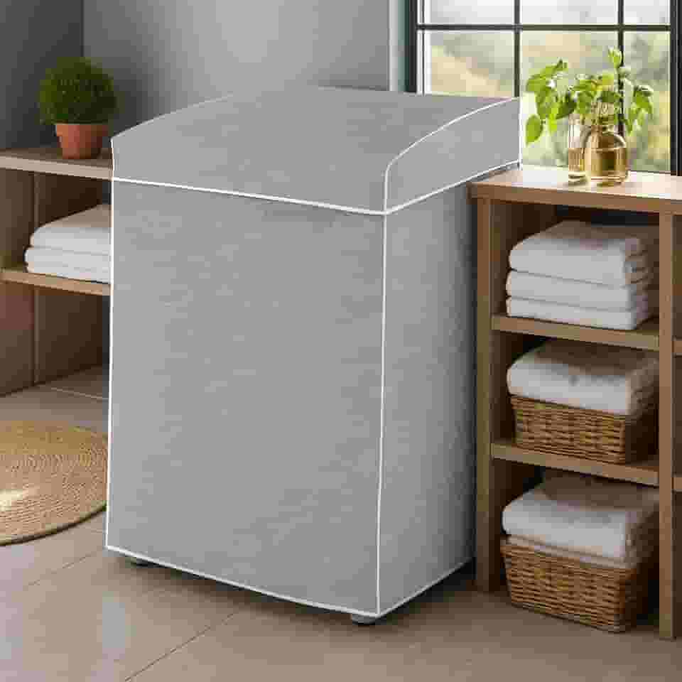 Capa de Máquina de Lavar Impermeável Multimarcas Compatível com Todas as Marcas Eletrolux, Brastemp, Consul de 12kg 13kg 14kg 15kg Cinza Tamanho G