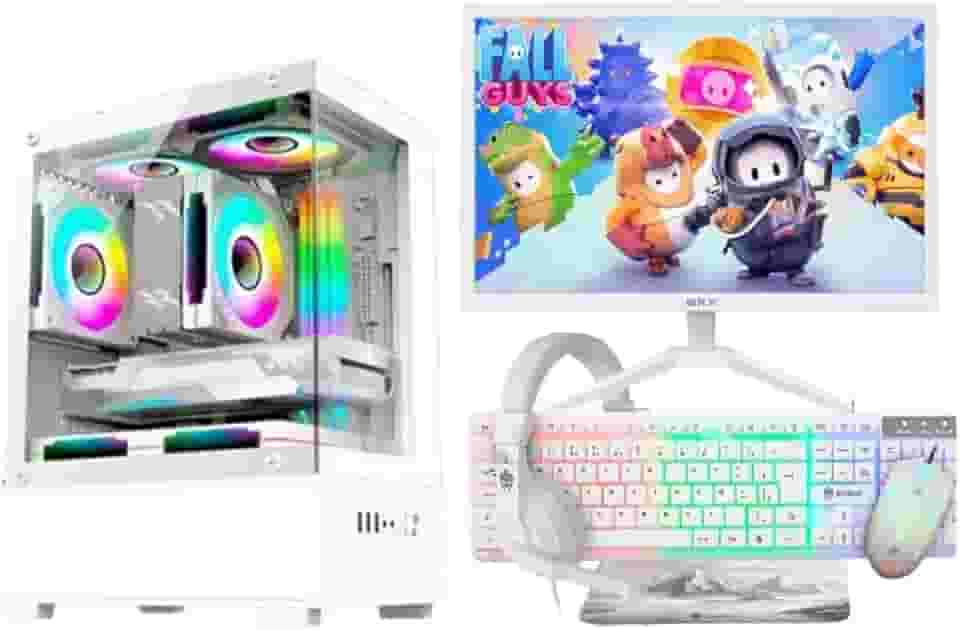 PC Gamer Completo Branco - Intel Core i5, 16GB RAM, SSD 240GB, Monitor 20', Fone de ouvido, Teclado e Mouse - Ideal para Jogos e Home Office