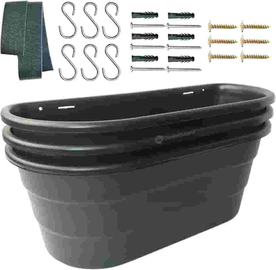 Floreiras Para Sacada Janela Vaso De Plantas Jardim Vertical Horta em Casa Kit com 4 modos de Pendurar