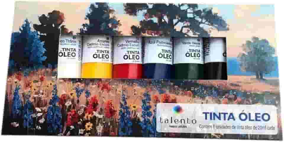 Kit 6 Tintas Tela Óleo Cores Tradicionais 20ml Talento Novo
