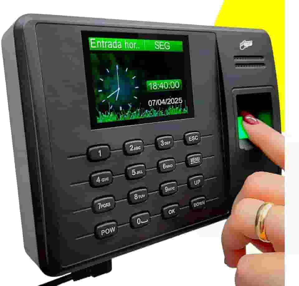 Relógio de Ponto Biométrico Digital KP-1028, Display LCD 2.4 Polegadas, Cartão ID Proximidade, Bivolt, USB, 1000 Impressões Digitais
