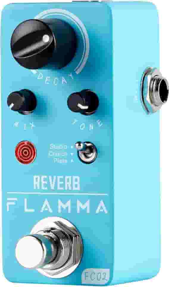 FLAMMA Fc02 Mini Pedal De Reverb Guitarra Digital Com 3 Efeitos Church Plate Studio True Bypass