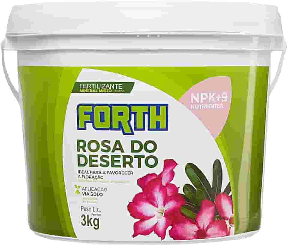 Forth Rosa do Deserto, Fertilizante Mineral, NPK + Micronutrientes, Floração, Fórmula Granulada, Nutrição Balanceada, Balde, 3kg