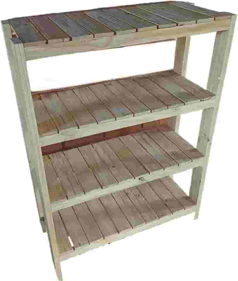 Floreira para plantas Estante com 4 Prateleiras de Madeira Maciça 100x70