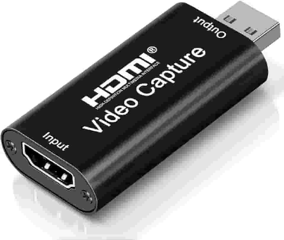 HDMI Placa de Captura de Vídeo 4K, Adaptador USB 2.0 para Streaming e Gravação, Compatível com PC, Mac e Consoles, Design Compacto em Metal Preto