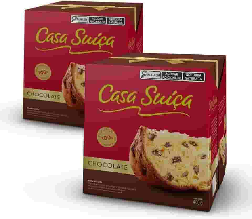 2 Panetones Casa Suíça Chocolate, Chocotone 400g