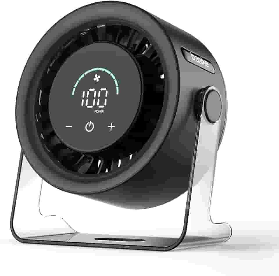 Basike Ventilador de Mesa USB, 3 Velocidades Super Silencioso, Portátil Ideal para Escritório, Computador, Quarto, Estudos e Viagens Ventilador Pequeno com Base Antiderrapante (Preto)
