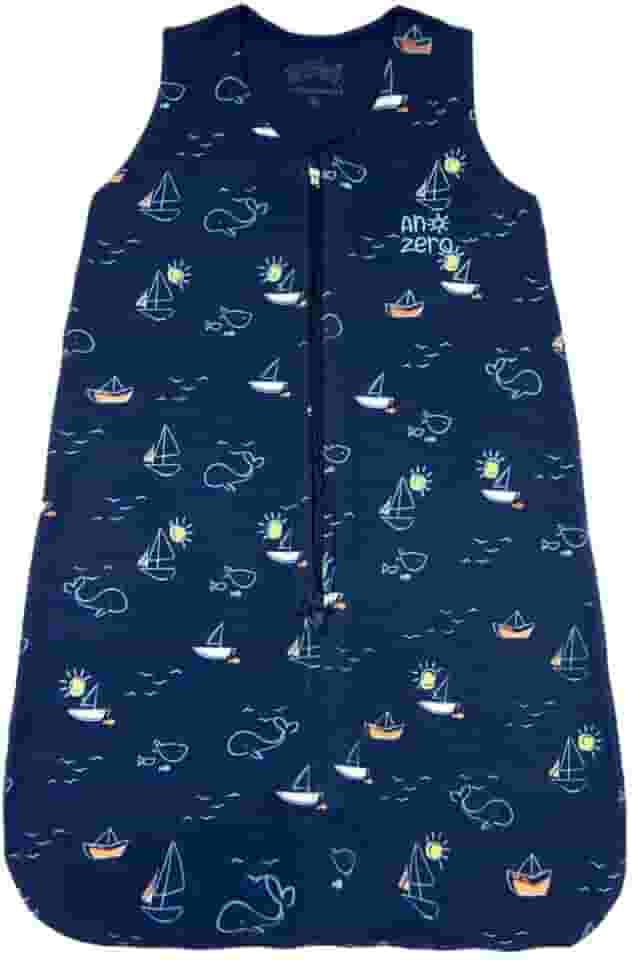 Saco de Dormir Casulo de Bebê Pijama Suedine Fio Egípcio Estampado Barquinhos - Marinho
